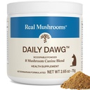 Ekte Mushrooms Hele Hunde Helse - Funksjonell Mushroom Blend for hunder med Lions Mane, Cordyceps, Tyrkia Tail, Reishi, Shiitake for total velvære av hunder - 2,65 oz pulver Supplement