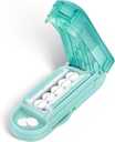 DubSTAR Pill Cutter Splitter for små og små piller, flere piller for små eller store piller, justerbare piller Splitter med senterenhet og Blade Guard for flere tabletter (cyan)