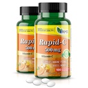 Amerika Medisin & Science Rapid-C 500 mg vitamin C Supplement (2 Pakke med 100 tabletter) Energi Booster, Daglig immunsystem støtte, Antioksidant | Vegan, ikke-GMO coated askorbinsyre for voksne menn og kvinner