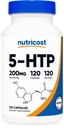 Nutricost 5-HTP 200mg, 120 vegetariske kapsler (5-hydroksytryptofan) - Ikke-GMO & Glutenfri
