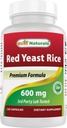 Beste Naturals, Rød Yeast Rice, 600 mg kapsler, 120 kapsler, 2 kapsler per porsjon / 1200 mg per porsjon