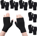 6 par Fingerløs Eczema Hansker Moisturizing for voksne bomull natten tørr hender (svart)
