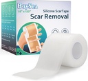 Boysea Silikon Scar Sheets (1,6" x 120") Clear Silikone Scar Tape - Scars fjerning behandling - Reusable Scar Strips for Keloid, C-avsnitt, Burn, Kirurgiske Scars