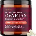 Ovarian støtte for hormonbalanse for kvinner | Sunn ovulering, Menstruell syklus og reproduktiv helsestøtte | DIM Supplement med Myo-Inositol & D-Chiro Inositol & Folate Complex | 30 dagers forsyning