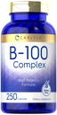 Carlyle B-100 Complex Vitamin | 250 kapsler | Ikke-GMO, Glutenfri Supplement