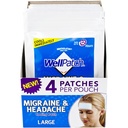 WellPatch Migraine og hodepine kjøling patch - Drug gratis, varer opp til 12 timer, trygt å bruke med medisinering - store lapper (4 pakker med 4 patches), hver 4.3 x 2 i