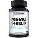 MemoShield Brain Health Supplement – Avansert minnestøtte med Lions Mane, Bacopa Monnieri og Ginkgo Biloba – Kognitiv funksjon og hjernens helseformula – 60 kapsler