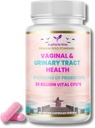 Vaginale probiotika for kvinner pH-balanse, prebiotika og probiotiske blanding, naturlig Vaginal helse og urinveistrakt supplement med tranebær, hvitløk og mer, For sunne Vaginal Flora & Odor, 60 Vegan Caps