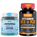 Vitamin D3 20 000 IU + K2(MK7) 200mcg, L-MetylFolat 15 mg og Metyl B12 Gummies