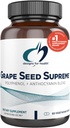 Designer for Helse Grape Seed Supreme - 200 mg Grapefrø Ekstrakt Supplement med Grape Skin + Muscadine Grape - Non-GMO Polyphenol + Anthocyanin Antioksidant Blanding (60 kapsler)