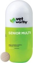 Vet Worthy Senior Multivitamin Chewable for hunder - Antioksidanter og ernæringsstøtte - Daglig støtte - Essentielle vitaminer, mineraler, og enzymer - Liver Flavor Chewable for hunder - 60 tabletter
