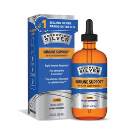 Suverene Silver Immune Support - Colloidal Silver, Bio-Active Silver Hydrosol, 10 ppm, Flytende Dropper, 8 Fl Oz, (236 ml)
