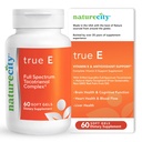 NatureCity True-E Full Spectrum Tocotrienols Vitamin E & Natural Alpha Tokoferol Supplement | bærekraftig vitamin E Tocotrienols fra Evnol Suprabio | Ikke-GMO Vitamin E Complex | 60 Myke geler