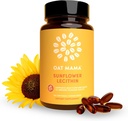 OAT MAMA Sunflower Lecithin Lactation Kapsler | Bryst amming Essentials for Melk Flow & Closhed Duct Relief | Postpartum Lactation Støtte for å øke brystmelk produksjon | 30 greve