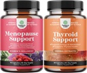 Bundle of Complete Herbal Menopause Supplement for kvinner for nattsweats Mood og mer med Dong Quai Vitex Chaste Berry og Herbal Thyroid støtte Complex Mood Enhancer Energi Supplement for Thyroid