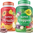 Superfood Frukt og Veggie Supplement - 360 hele super frukt og grønnsaker Kosttilskudd & Vitamin med Beta-Carotene, Soja Free- 180 Count (Pack of 2)