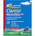 Barns Claritin Chewables 24 timers allergi relief, ikke døy barn Allergi medisin, Grape Antihistaminer Chewable Tabletter, 30 greve