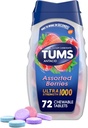 TUMS Ultra styrke Chewable Antacid tabletter for Heartburn Relief og syre indigestion Relief, Assorterte bær - 72 Count