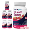 TRUEPlus® Glucose Tabletter, bringebærflavor - 50 greve (pakke med 6)
