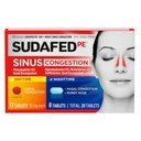 Suafed PE Sinus Congestion dag + natt Maks styrke Decongestant og antihistaminer tabletter med Phenylephrine HCl & Diphenhydramine HCl, hjelper Nasal & Sinus trykk og kongessjon, 20 ct