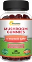 aSquared Nutrition Mushroom Gummies - 10x Complex Supplement - Lions Mane, Tyrkia Tail, Reishi, Cordyceps, Chaga - Energi, Fokus, Immunstøtte for menn og kvinner - Bytt pulver, Kapsler og piller