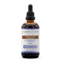 Secrets of the Tribe American Ginseng Tinkture alkohol-fri ekstrakt, gård voksende amerikansk Ginseng (Panax Quinquefolius) tørket rot tinktur Supplement (4 FL OZ)