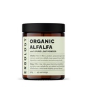 Erbologi Økologisk Alfalfa pulver 3.2 oz - 45 Serveringer - Støtter Bein og Gut helse - rik på vitamin A, kalsium og jern - Oppnåelig Sourceed Straight from Farm - Small Batch - Vegan - GMO-Free