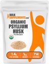 BulkSupplements.com Økologisk Psyllium Husk pulver - Psyllium Husk pulver for baking, Fiber Supplement - Glutenfri, 1,4 g per servering, 1kg (2,2 lbs) (Pack of 1)