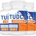2000mg Tudca Liver Support Supplement, Tudca Bile Salt med Melk Thistle og NAC, 180 kapsler i 90 dager, Støtte for lever, avgiftsberegning, immunsystem