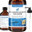 Wild Alaskan lakseolje for hest, kløe relief, fisk olje omega 3 EPA + DHA fettsyrer, hud og kjøtt Supplement for hester, støtte felles funksjon, immun- og hjertehelse