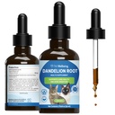 Kjæledyrs velvære Dandelion Root for katter - Liver & hjerte helse, Digestiv funksjon, Blodsugar støtte, sertifisert organisk - Veterinærformulert Herbal Supplement 2 oz (59 ml)
