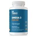 Dr. Tobias Omega 3 Fish Oil, 2000mg Trippel styrke med 800mg EPA 600mg DHA Per servering, Fish Oil Omega 3 Kosttilskudd for hjerte, hjerne og immunstøtte, 60 Softgels, 30 Serveringer