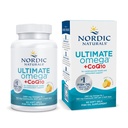 Nordic Naturals Ultimate Omega + CoQ10, sitron - 60 myk geler - 1280 mg Omega-3 + 100 mg CoQ10 - hjertehelse, cellulær energi, antioksidant støtte - ikke-GMO - 30 Services