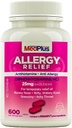 MedPlus Allergi relief Medisin, 25 mg, 600 tabletter | Diphenhydramin Hcl | Antihistamin | Relief for innendørs og utendørs allergier, rosa