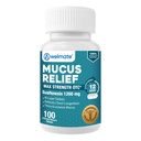WELMATE - Mucus Relief - Guaifenesin 1200 mg Maksimum styrke - Extended-Environmental Extended-Eventorant Tabletter - Hjelper Clear Chest Congestion & Loosen Mucus - 12 timer Relief - 100 Tell