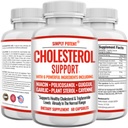 Kolesterol senking supplement som fungerer, støtter lavere høy kolesterol, triglycerid, LDL og hev HDL naturlig, hjerte sunne naturlige kapsler med hvitløk, plantesteroler, Niacin, Guggul, 60 Ct