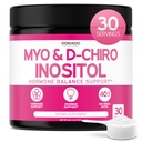 Myo-Inositol & D-Chiro Inositol Supplement pulver (2050mg per servering ideell 40:1 Ratio Myo Inositol,30 dagers forsyning) For hormonbalanse for kvinner & ovarian helse - tredjepart testet, Vegan & USA laget
