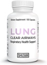 SHizAM Lung Cleanse Detox støtte Supplement for pustende helse og røykere. Kapsler med smørbur Stinging Nettle Root Bromelain Quercetin Cordyceps Feverfew Pine Bark ekstrakt piller
