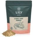 LILY of the VALLEY Licorite/Licorite Root Powder - Ground Mulethi Oppgitt fra India - Glycyrhiza Glabra - Naturlig Sweetener - Vegansk & Glutenfri - Pakket i Forseglbar Pouch (8oz, 226g)