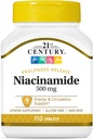 21st Century Niacinamide 500 mg tabletter Forlenget release - 110 ct, pakke med 2
