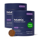 PetLab Co. Probiotika for hunder, støtte Gut Helse, Avslappende diarrea, Diagtive Helse og sesongallergier - Salmon Flavor - emballasje May Vary - 30 Soft Chews Pack of 2