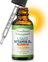 Power By Naturals Vitamin D3 flytende dråper 10000 IU - høy potens Vitamin D3 for voksen beinstyrke og immunstøtte - Glutenfri, ikke-GMO, sukkerfri vitamin - Orange Flavor, 1 fl Oz (30 Serveringer)