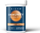 BIOHM Immunity Probiotic with Vitamin C, D3 & Zinc, 1 milliard CFU (60 kapsler) Daglige probiotika for kvinner og menn, Digestiv helse & immunstøtte, Vegan, Glutenfri og ikke-GMO