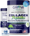 Collage Peptider pulver 20g med Hyaluronsyre og biotin - Uflavored Grass Fed Collage pulver med Hydrolysert Type I & III kollagen kosttilskudd - hår, negl, hud og felles støtte - 56 Services