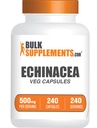 BulkSupplements.com Echinacea Extract Capsules - Echinacea Supplement, Echinacea Capsules 500 mg - Immunstøtte, Glutenfri, 1 Kapsel per servering, 240 Kapsler (pakke med 1)