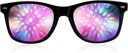GloFX Black Frame Halo Diffraksjonsbriller - Laser Etched for Halo lyseffekter, holdbare og fleksible for raver og festivaler