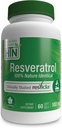Resveratrol som ResVida 100mg Trans-Resveratrol | støtter sunn aldring, cellulær energiproduksjon og metabolisme klinisk studert og glutenfri (pakke på 60)