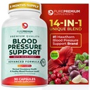 PurePremium Beet Root Capsules for blodtrykksstøtte – 700mg Avansert formel med beetroot pulver, Hawthorn, Hibiscus og hvitløk for normal nitric oksidproduksjon og hjertehelse – ikke-GMO - 90ct