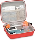 Hard reise sak for Astma Inhaler og tilbehør, med Mesh Pocket for medisin, rød