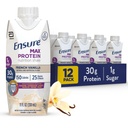 Se til at Max Protein Shake | Fransk Vanilla | Klar til å drikke | 30 g Protein for muskel helse | 1g Sukker, 4g Fiber | 11 fl oz, 12 Pack